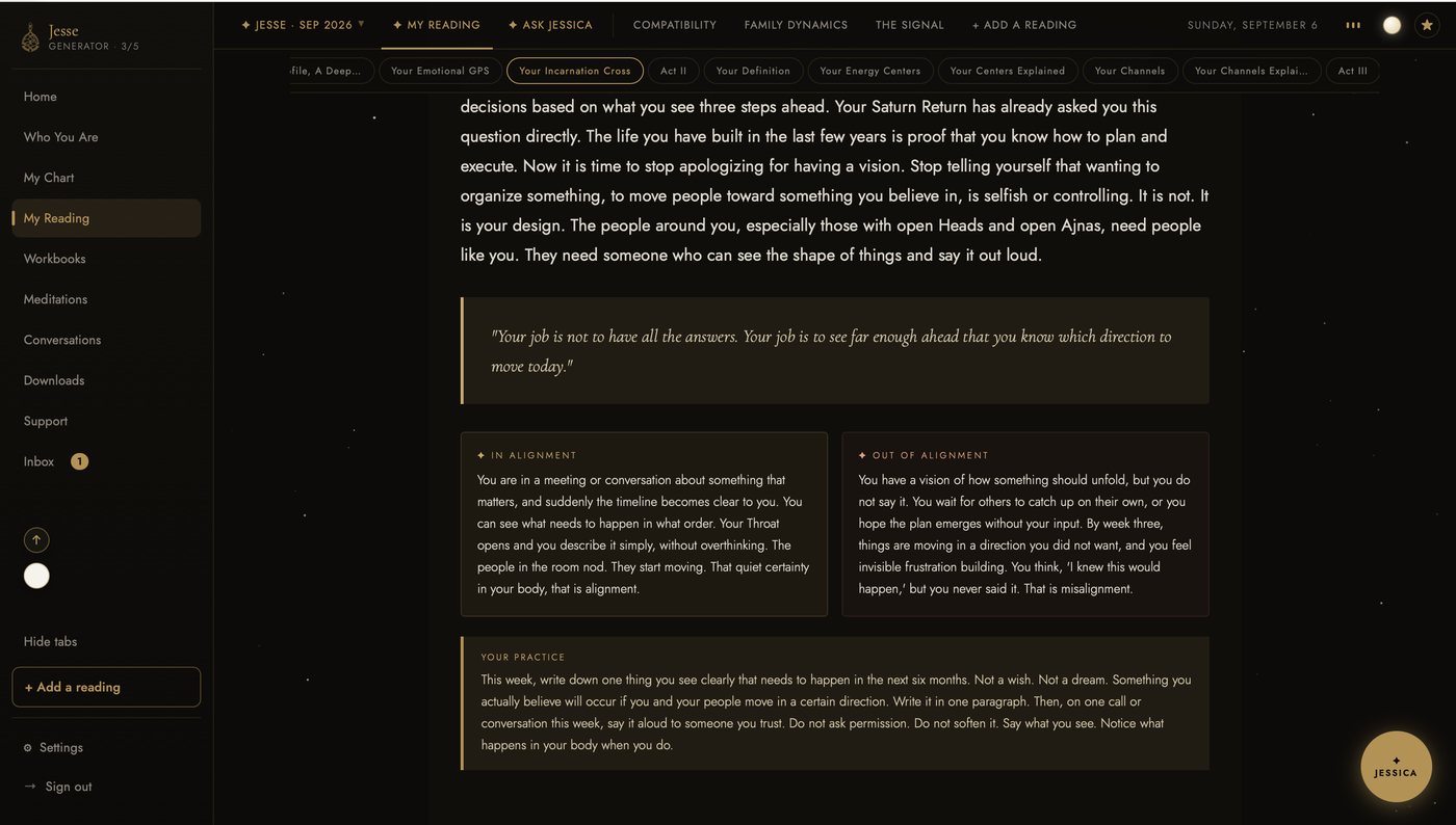 The same In Alignment and Out of Alignment cards in the dark theme.
