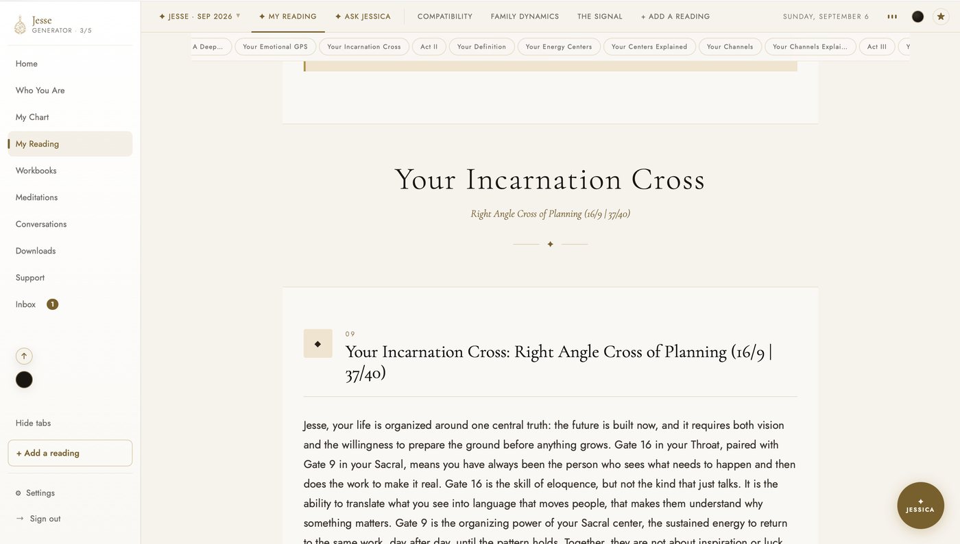 Section 09, Your Incarnation Cross, in the light theme: the Right Angle Cross of Planning written about this person's Gate 16 and Gate 9.